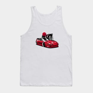 Red Corvette C4 Mountains Tank Top